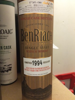 BenRiach Limited Release 1994 19 year Bottle no. 305/360