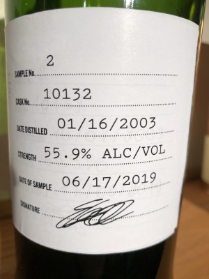 Auchentoshan 16 year (Jan. 2003) from a 1st-fill ex-bourbon barrel - 55.9% ABV