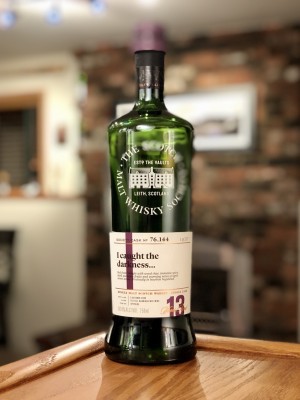 Mortlach SMWS 76.144 (13 year - October 2005) "I caught the darkness..." - After 11 years in an ex-bourbon hogshead, transferred to a 1st-fill charred red wine barrique cask - 60.0% ABV