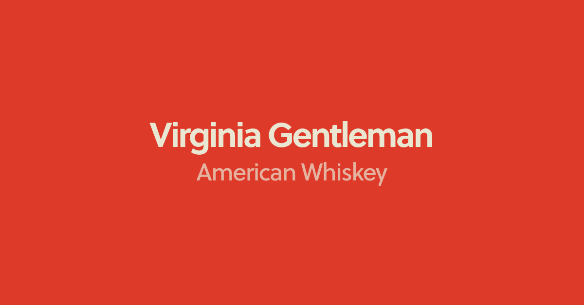 Virginia Gentleman American Whiskey Whisky Connosr