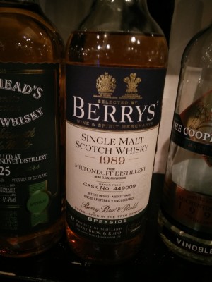 Berry's  Miltonduff 1989 22 year old Cask no. 449009