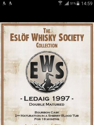Ledaig 1997 Double Matured 18 Y O. The Eslöf Whisky Society Collection.
