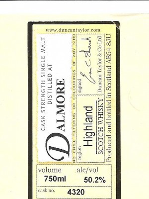 Duncan Taylor Rare Auld Dalmore 1990 20 Year Old