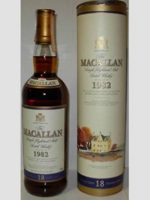 Macallan 1982 18 year old Vintage Label