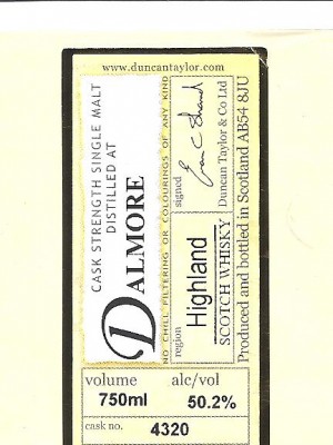 Dalmore 20 Yr Rare Auld 50.20% abv 75 cl.