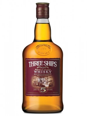 THREE SHIPS 5 Year-old Blended Whisky, James Sedgwick Distillery 43% abv (Wellington, Western Cape SA)