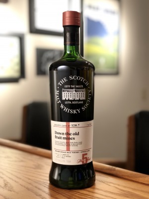 Penderyn SMWS 128.7 (5 year - Mar. 2013) "Down the old fruit mines" - First-fill barrique (shaved/toasted/re-charred) - 61.1% ABV