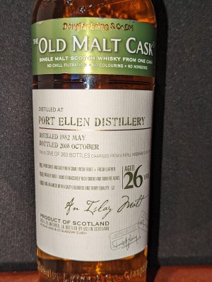 Douglas Laing Old Malt Cask - Port Ellen Aged 26 Years / Distilled 1982 May Bottled 2008 October / One of 263 Bottled Hogshead Ref#4709 / ABV 50% / 700ml 