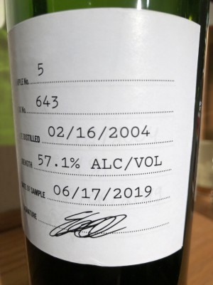 Bowmore 15 year (Feb. 2004) from a 2nd-fill ex-bourbon hogshead - 57.1% ABV