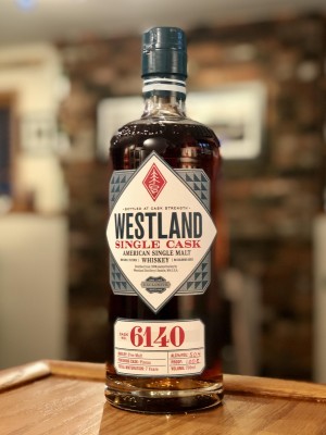 Westland Distillery (Seattle, WA) Cask # 6140 Single cask release, cask strength 7 year (4 year New American Oak + 3 year Pineau des Charentes brandy cask) 50.5% ABV