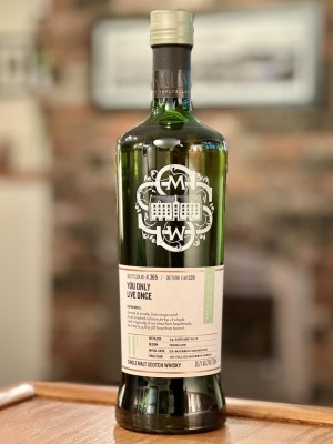 Highland Park SMWS 4.365 (11 year - Jan. 2012) "You only live once" - At 5 years of age, combined several ex-bourbon hogsheads and then divided them up among several different cask types. This finishing cask was a 1st-fill ex-bourbon barrel - 65.7% ABV