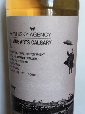 The Whisky Agency VINE ARTS Calgary AB Ardmore 21 YO Single Malt 1998-2019 50.9% abv. Natural Colour, Unchill-filtered
