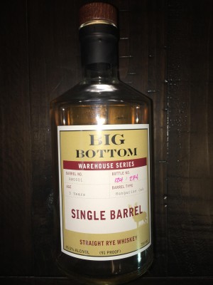 Big Bottom Warehouse Series Straight Rye Whiskey