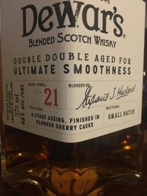 Dewar's 21 YO Blended Scotch Whisky 46% abv. 375 ml