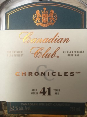Hiram Walker Canadian Club Chronicles Issue No.1 Water of Windsor 41 YO 45% abv 