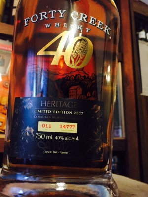 Forty Creek Heritage 40% abv Bottle # 14777
