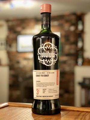 Copperworks (Seattle, WA) SMWS 143.4 (3 year - Mar. 2018) "Coast to coast" - New American oak barrel, #3 char - 61.2% ABV.