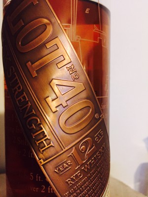 Corby's Lot No 40 Rye 12 YO Cask Strength 55% abv Natural Colour