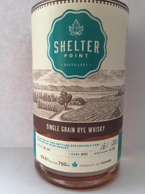 Shelter Point  9 YO Rye KWM Cask 59.6% Bottle #161/240