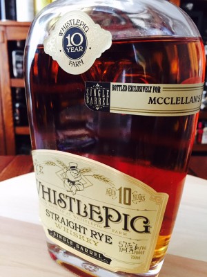 WhistlePig 10 Year Old Single Barrel Straight Rye Whiskey 114.9 proof McClellan's Retreat