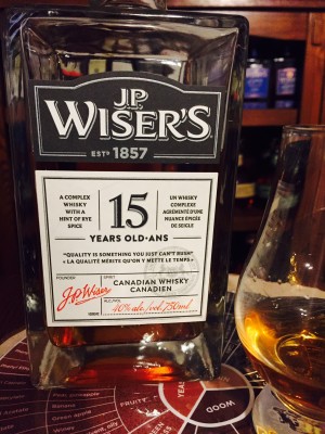 Wiser's 15 Years Old Canadian Whisky 40% abv.