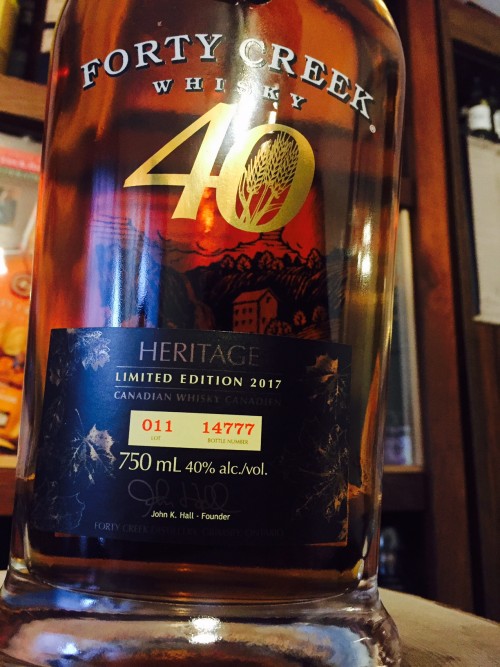 Forty Creek Heritage Ltd Ed 2017 40% abv Bottle # 14777